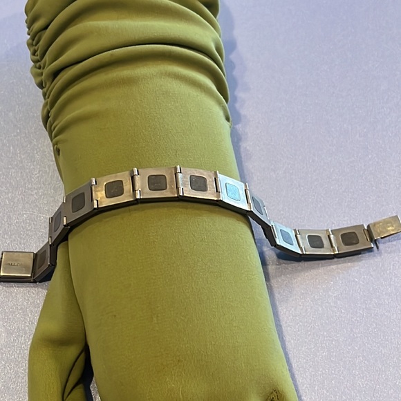 ALLCO Art Deco paste blue and clear stones Bracelet - Picture 7 of 12